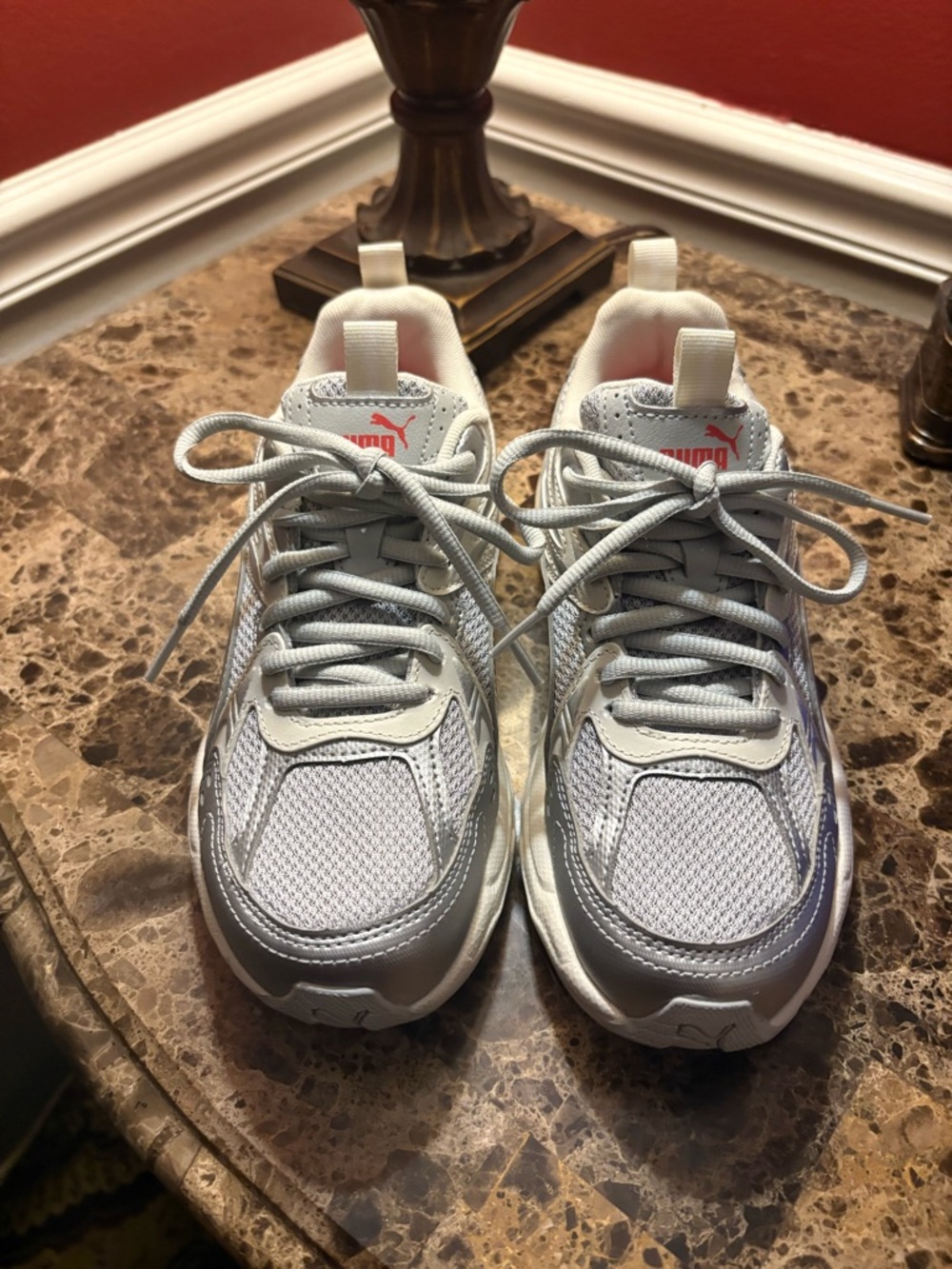 Puma Milenio Tech Athletic Sneakers Shoes Women's Size 6.5 US Gray Silver